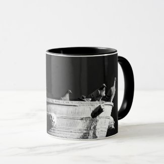 Pigeons in a Fountain Coffee Mug