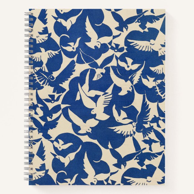 Pigeons in white and blue Rijksmuseum Amsterdam Notebook (Front)