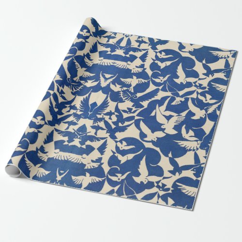 Pigeons in white and blue Rijksmuseum Amsterdam Wrapping Paper