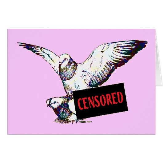 Pigeons Mating: Censored! Cards (Front Horizontal)