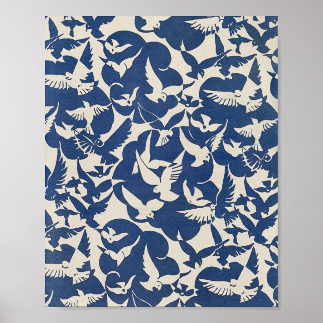 Pigeons Pattern Poster (Front)
