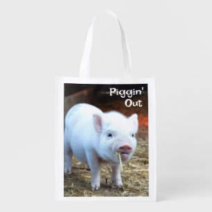 Piggin' Out/ Rooster Vibes Farm Life Grocery Bag