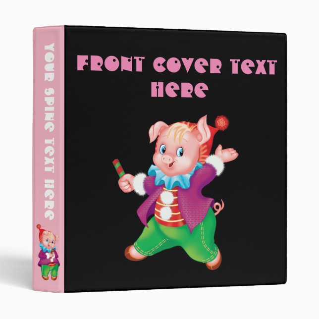 piggy 3 ring binder (Front/Spine)