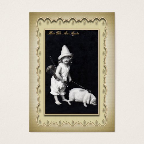 Piggy and I Mini Postcard Profile Card Business Card Template