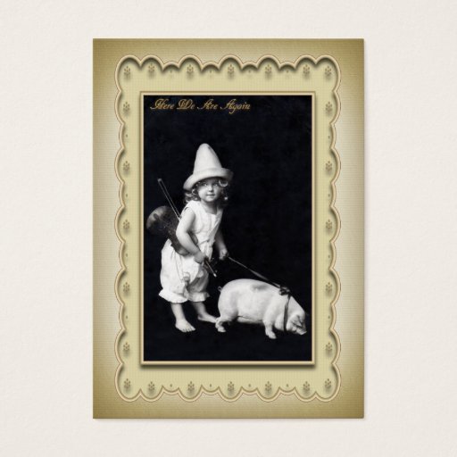 Customizable Piggy and I Mini Postcard Profile Card Business Card Template