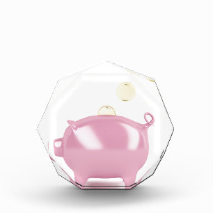 Piggy bank and coins award
