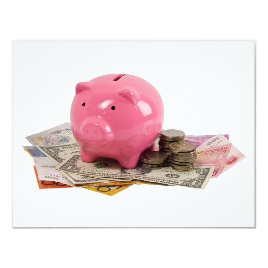 Piggy bank and money card