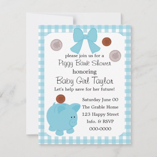 Piggy Bank Baby Shower Invitation | Zazzle