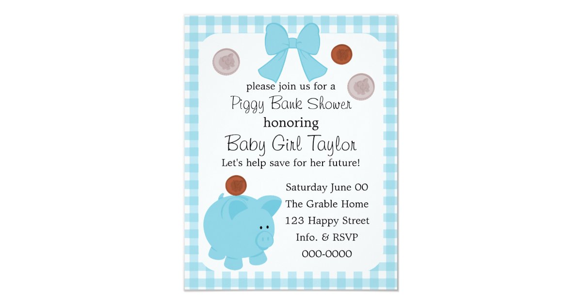 Piggy Bank Baby Shower Invitation | Zazzle.com
