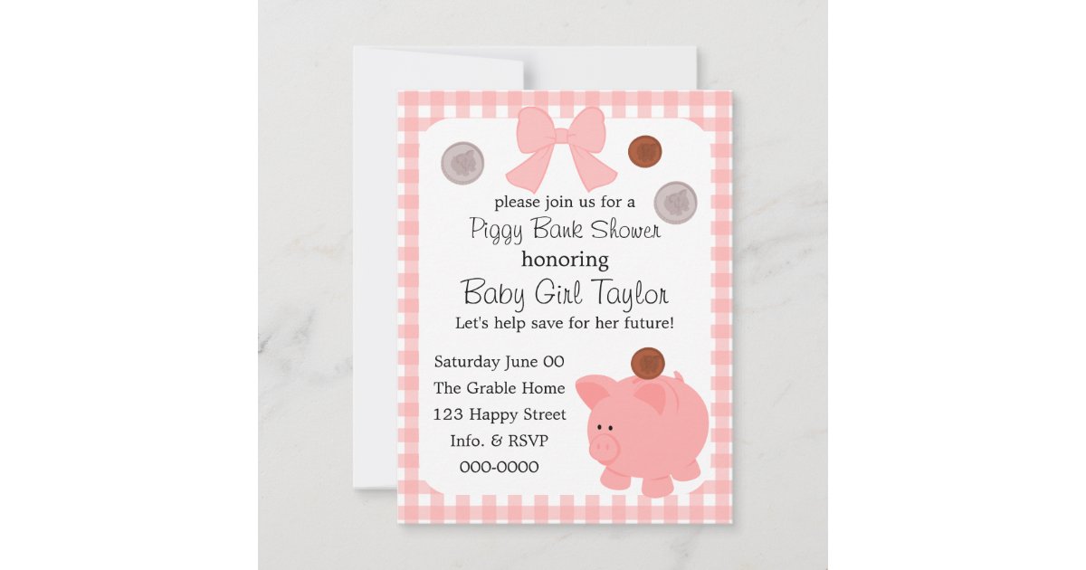 Piggy Bank Baby Shower Invitation | Zazzle