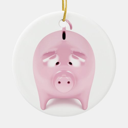Piggy bank ceramic ornament