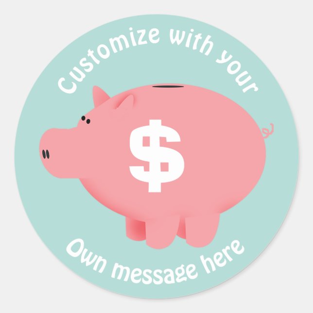 Piggy Bank Classic Round Sticker (Front)