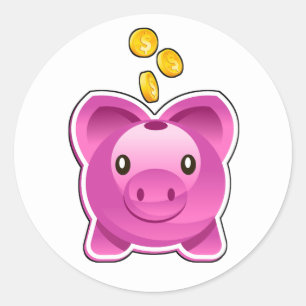 Piggy Bank Classic Round Sticker