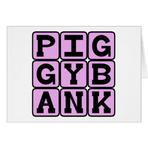 Piggy Bank, Coin Holder Cards