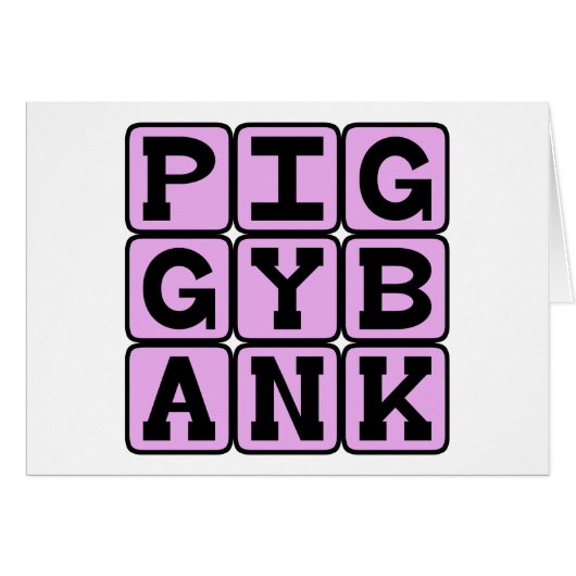 Piggy Bank, Coin Holder Cards (Front Horizontal)