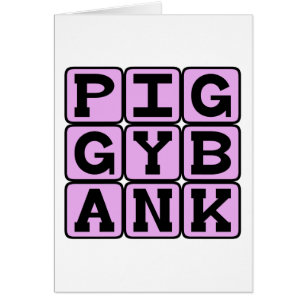 Piggy Bank, Coin Holder Cards