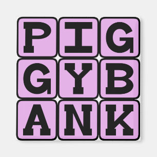 Piggy Bank, Coin Holder Magnet
