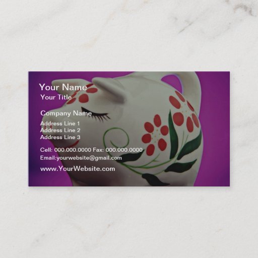 Customizable Piggy bank  flowers business card
