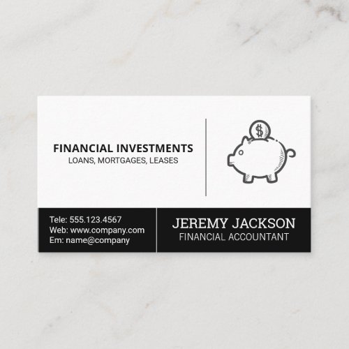 Piggy Bank  Investments Business Card