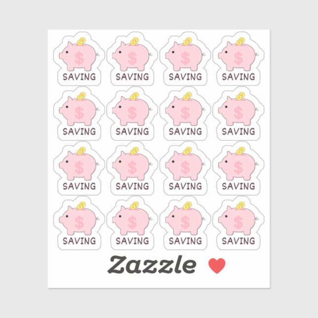 Piggy Bank Money Saving Tracker Bujo Planner  Sticker (Sheet)