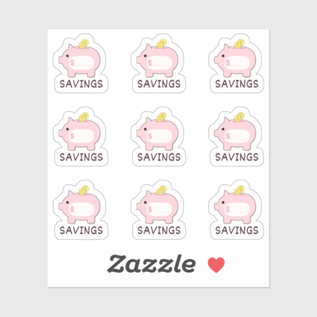 Piggy Bank Money Saving Tracker Mini Bujo Planner  Sticker (Sheet)
