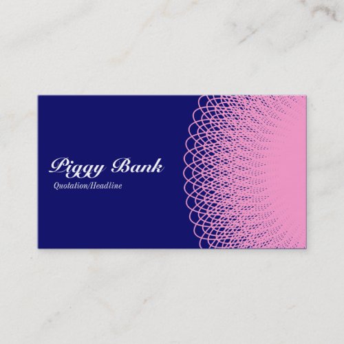 Piggy Bank _ Pink on Navy Blue 000066 Business Card