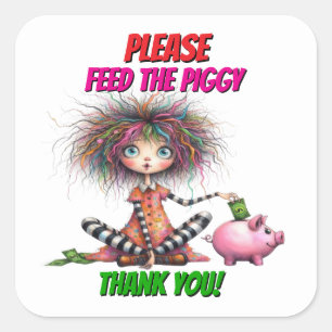 Piggy Bank Square Sticker