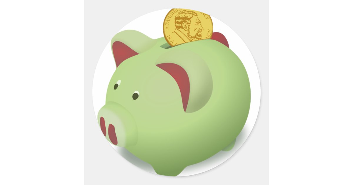 Piggy Bank Stickers Zazzle