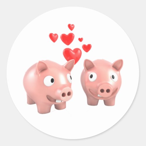 Piggy Banks In Love Stickers