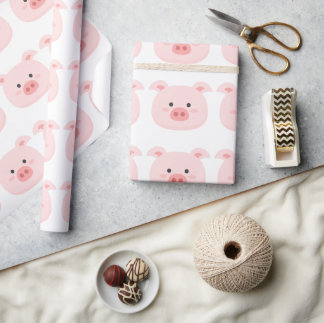 Piggy Birthday Kids Art Wrapping Paper