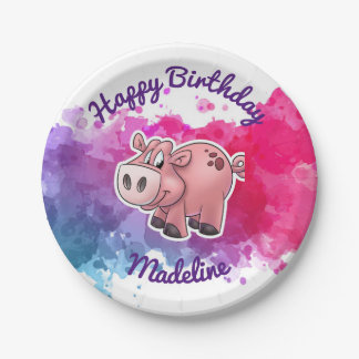Piggy Birthday Party Plates