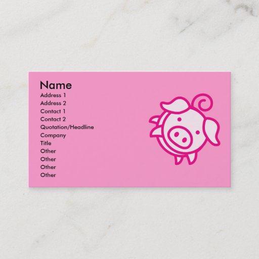 Customizable Piggy Business Cards
