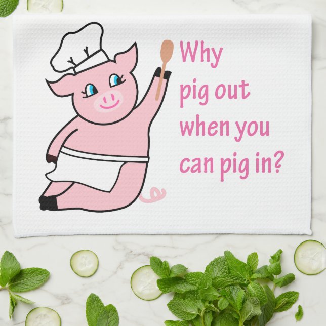 Piggy Chef Towel (Folded)