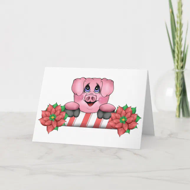 Piggy Christmas Card | Zazzle