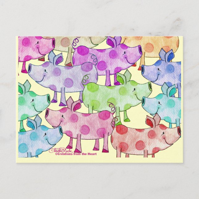 Piggy Collage Postcard (Front)