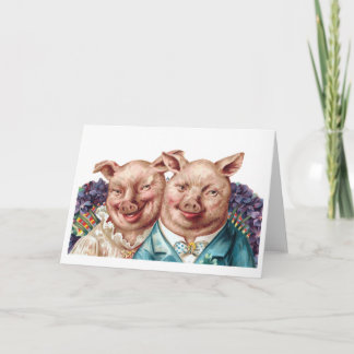 Piggy Couple Greeting Card