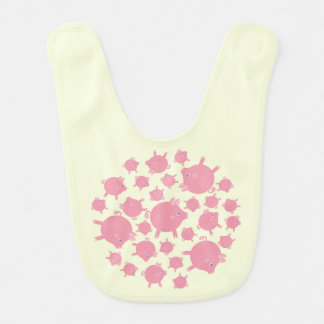 Piggy Explosion Baby Bib (yellow)