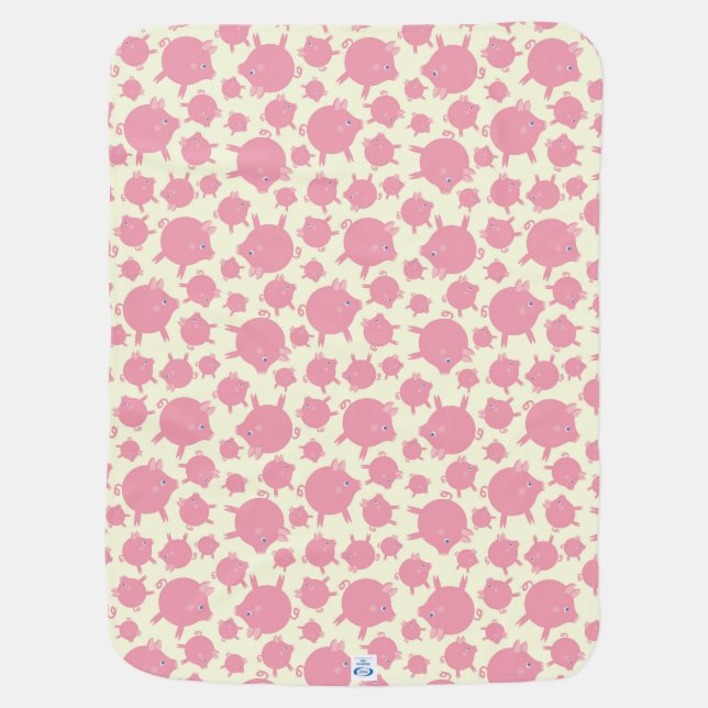 Piggy Explosion Baby Blanket (yellow) (Back)