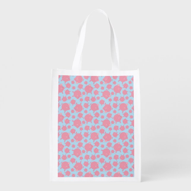 Piggy Explosion Reusable Bag (blue) (Back)