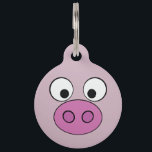 Piggy Face Pet Tag<br><div class="desc">A funny piggy face cartoon.</div>