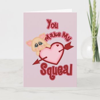 Piggy Heart Squeal Valentine's Day Card by ThePigPen at Zazzle