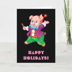 piggy holiday card