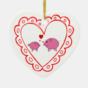 PiGgy in Love! Ceramic Ornament