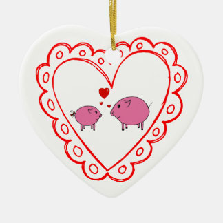 PiGgy in Love! Ceramic Ornament