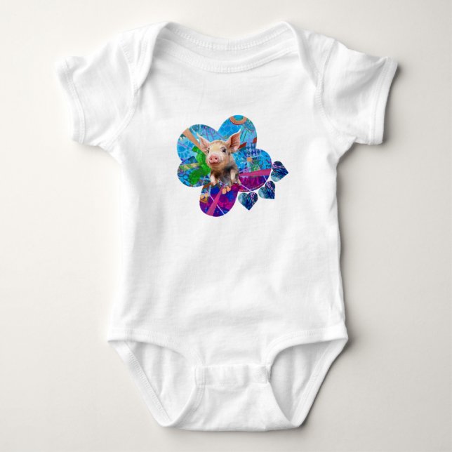 Piggy Loves Me Baby Body Suit Bodysuit (Front)