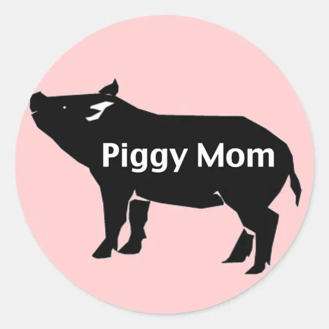 Piggy Mom Classic Round Sticker | Zazzle