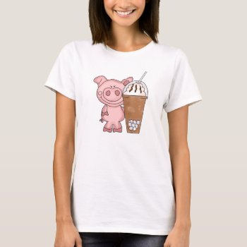 Piggy Needs Caffeine Women's T-shirt by ThePigPen at Zazzle