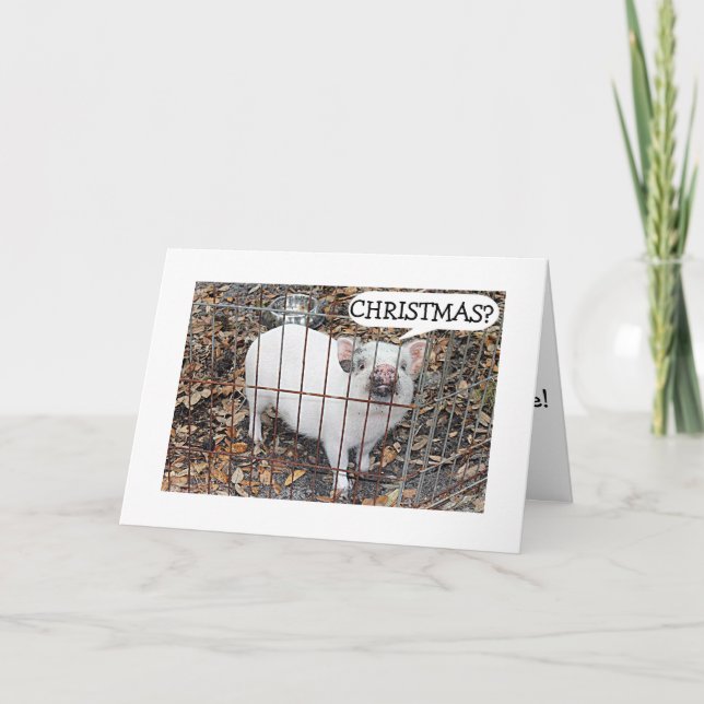 PIGGY=NOT CHRISTMAS TILL UNDER MISTLETOE WITH YOU! HOLIDAY CARD (Front)