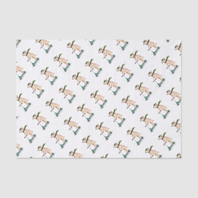 Piggy on a scooter tissue paper (Front)