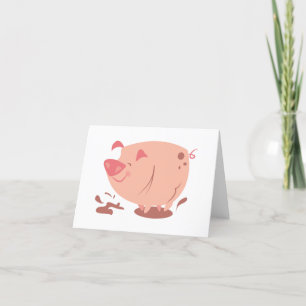 Piggy Party Letterpress Thank You Card